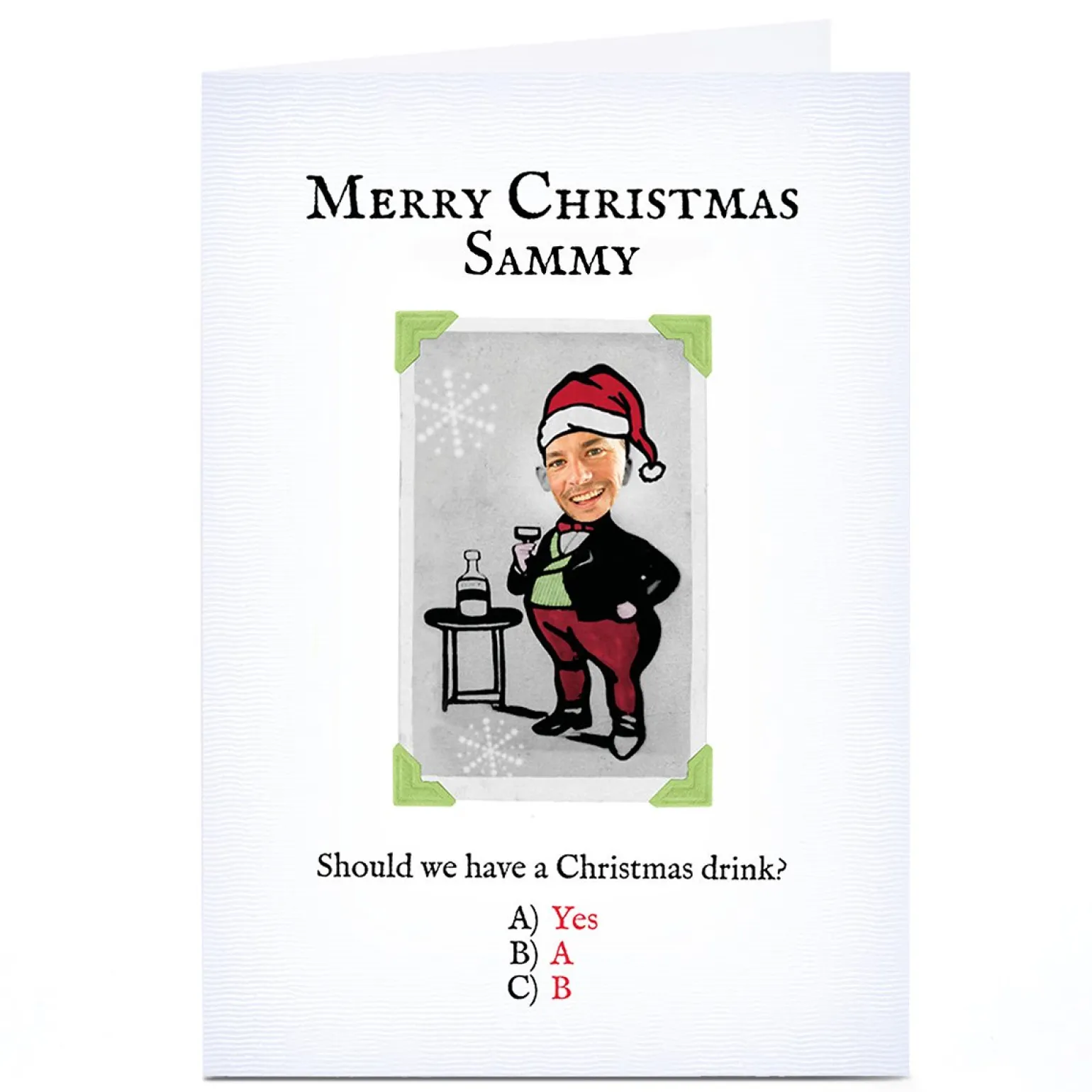 Photo PG Quips Christmas Card - Christmas Drink?