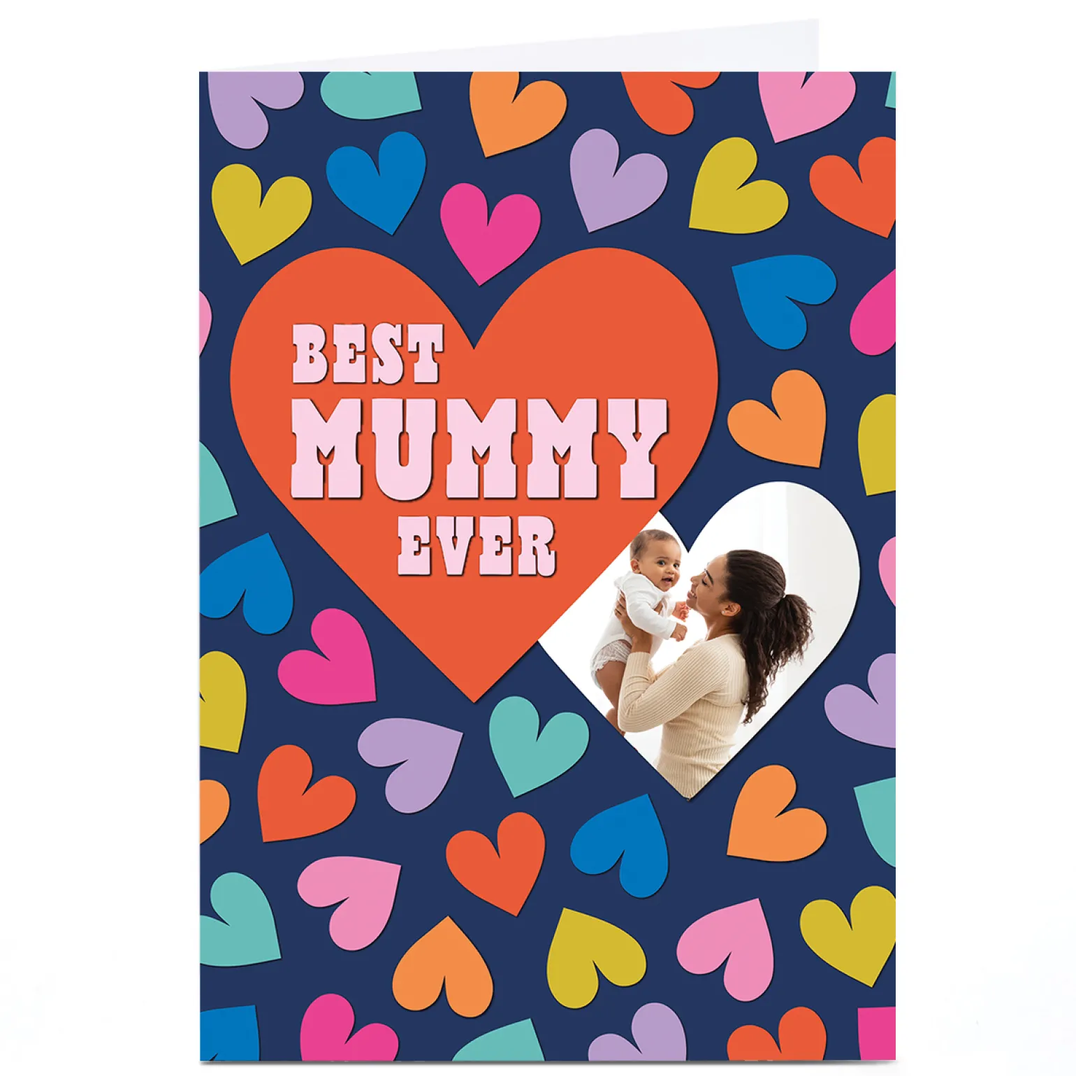 Photo Pigment Mother's Day Card - Best Mummy Ever Hearts