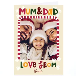 Photo Stevie Studio Christmas Card - Candy Cane Frame, Mum & Dad