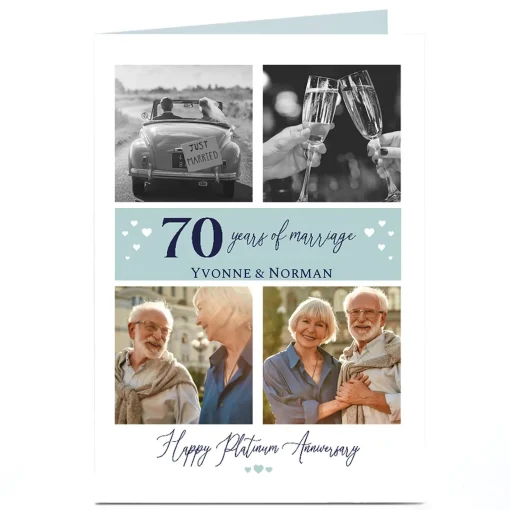 Photo 70th Anniversary Card - Happy Platinum Anniversary