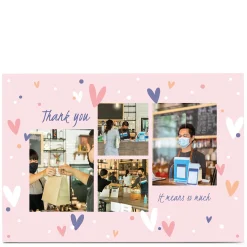 Photo Thank You Card - Hearts & Any Message