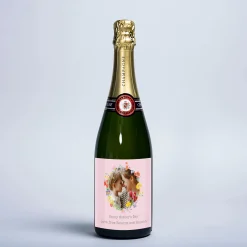 Photo Upload Champagne - Pink Floral Circle