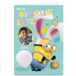 Photo Upload Minions Easter Card