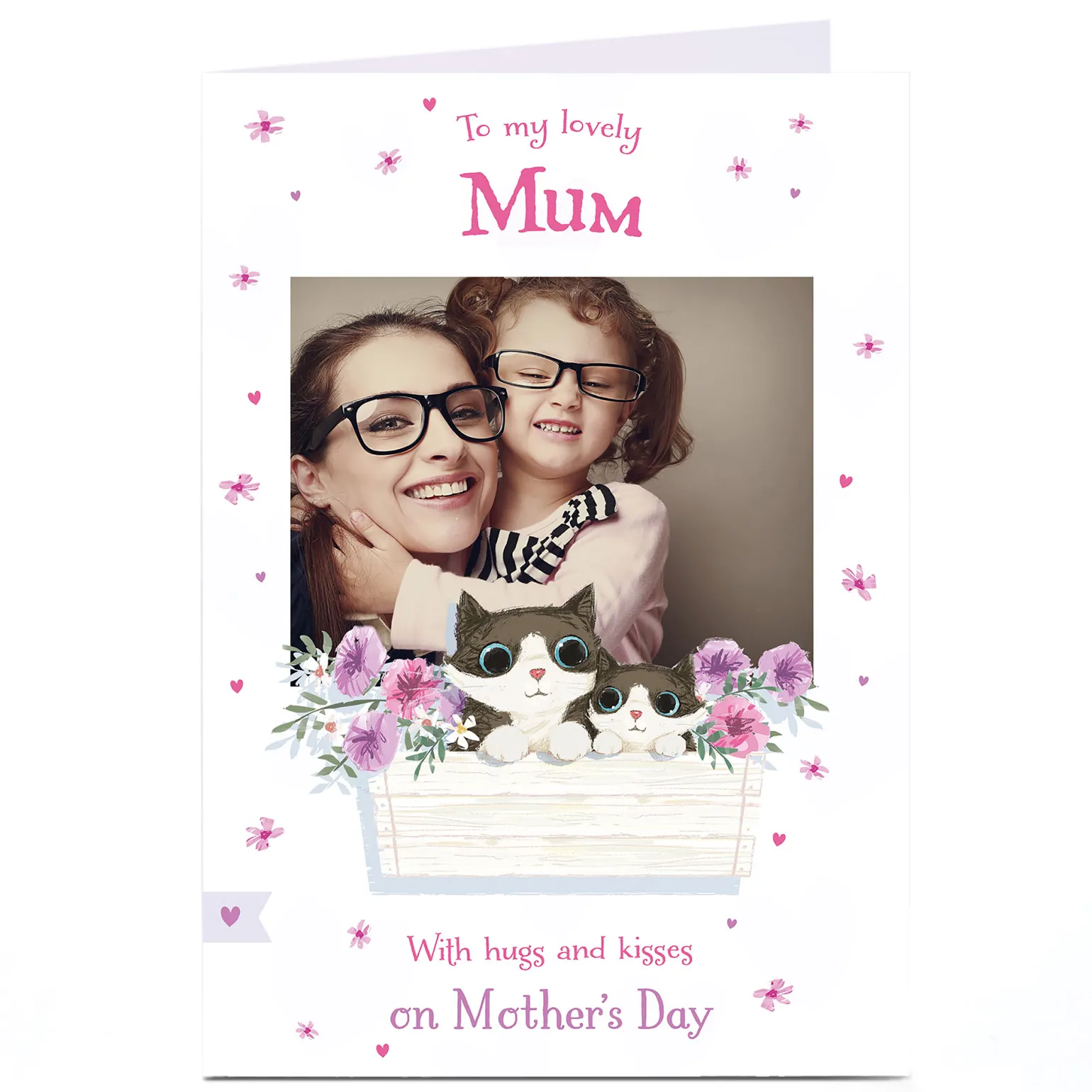 Photo Upload Mother's Day Card - Hugs And Kisses Cats