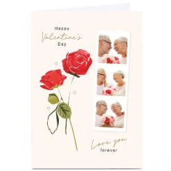 Photo Valentine's Day Card - Red Rose Love You Forever