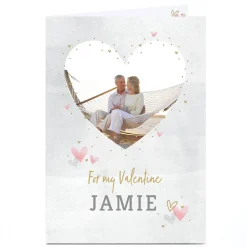 Photo Valentine's Day Card - Watercolour Hearts