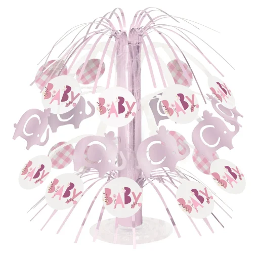 Pink Elephant Baby Shower Accessories Kit