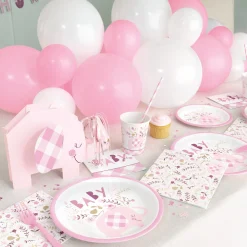 Pink Elephant Baby Shower Accessories Kit