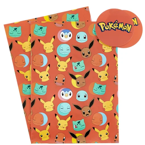 Pokémon Wrapping Paper & Gift Tags - Pack of 2
