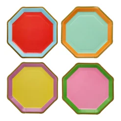 Premium Brights Paper Plates - Pack of 8