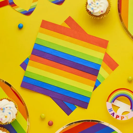 Rainbow Paper Napkins - Pack of 16