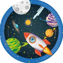 Rocket Space Party Tableware & Decorations Bundle - 16 Guests