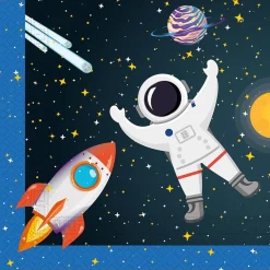 Rocket Space Party Tableware & Decorations Bundle - 16 Guests