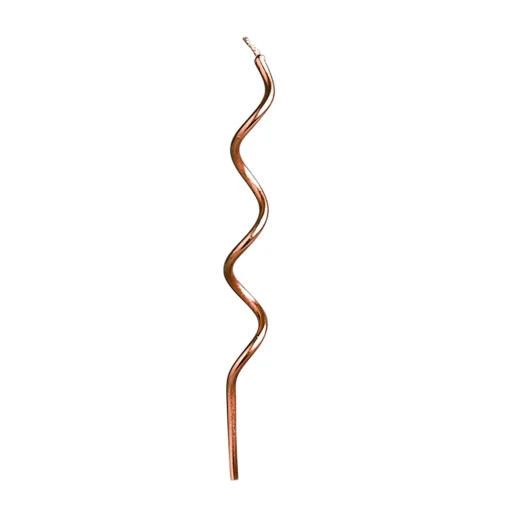 Rose Gold Curly Cake Candles - Pack of 12