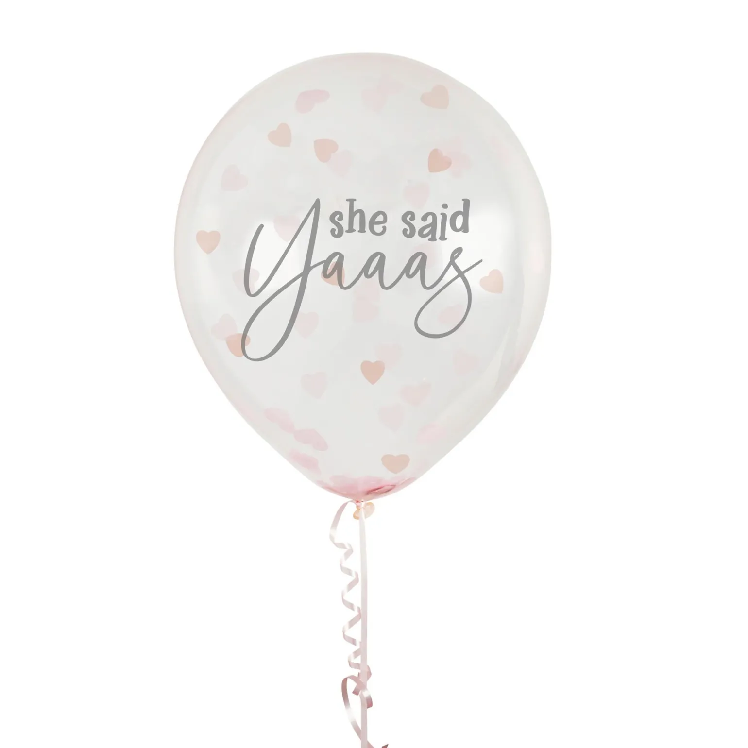 Rose Gold She Said Yaaas Confetti 12-Inch Latex Balloons - Pack of 5
