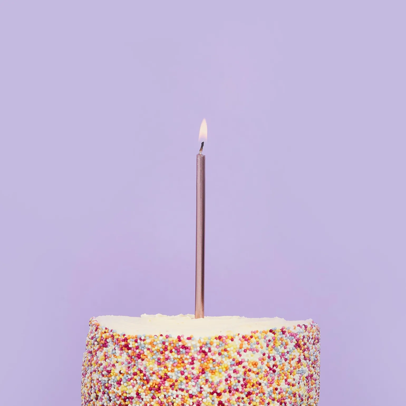 Rose Gold Skinny Cake Candles - Pack of 12