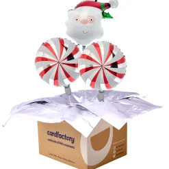 Santa & Candy Cane Balloon Bouquet - DELIVERED INFLATED!