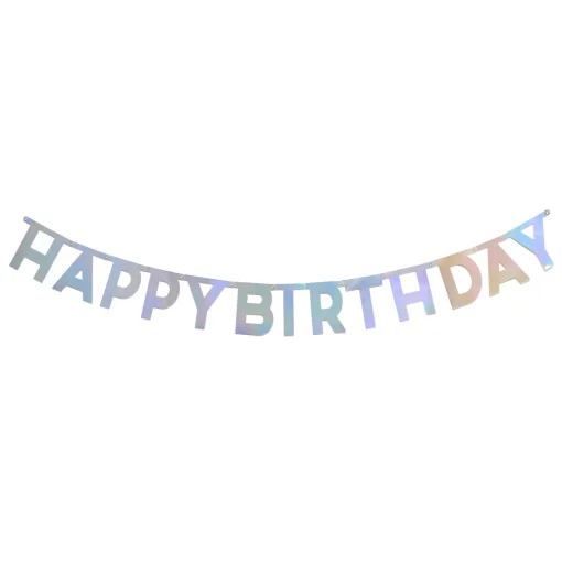 Silver Happy Birthday Letter Banner