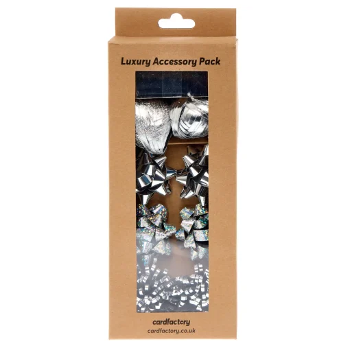 Silver Luxury Christmas Wrap Accessories Pack
