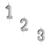 Silver Number Cake Candle (0-9)