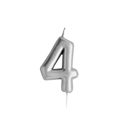 Silver Number Cake Candle (0-9)