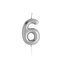 Silver Number Cake Candle (0-9)