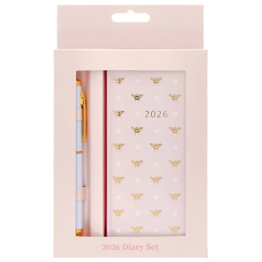 Slim Bees 2026 Boxed Diary With Pen