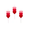 Stacked Heart Cake Candles - Pack of 3