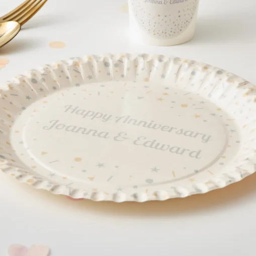 Star Confetti Personalised Party Plate