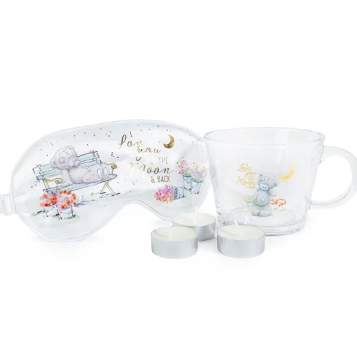 Tatty Teddy Eye Mask, Glass Mug & Tealights Set