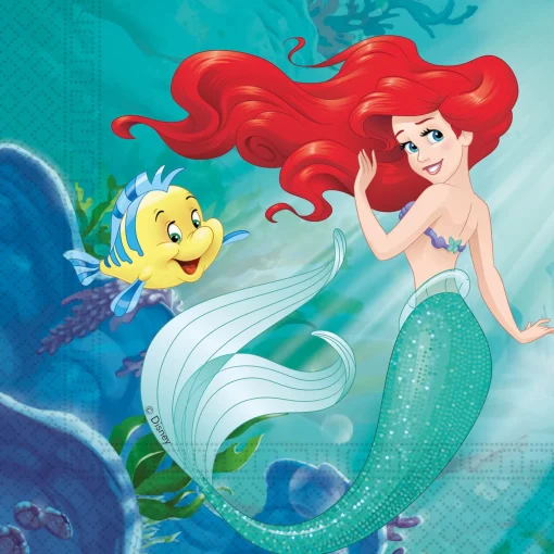 The Little Mermaid Party Tableware & Decorations Bundle - 16 Guests