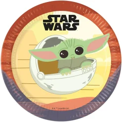 The Mandalorian Birthday Party Tableware & Decorations Bundle - 16 Guests