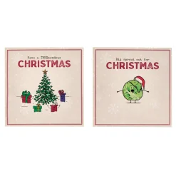 Tree & Sprouts Christmas Cards - Pack of 16 (2 Designs)