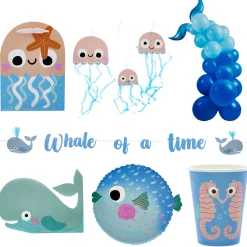 Whale Of A Time Party Tableware & Decorations Bundle - 8 Guests