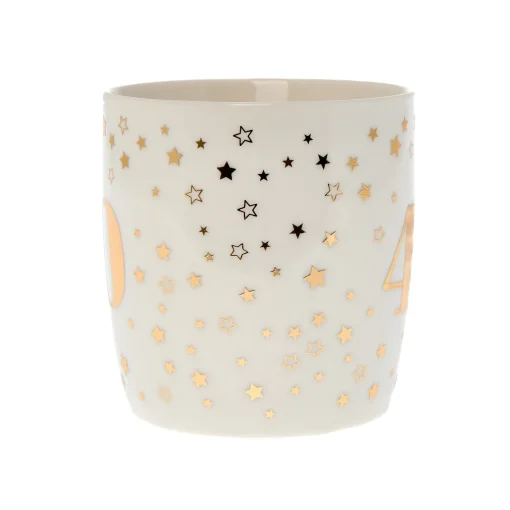 White & Gold 40th Birthday Mug