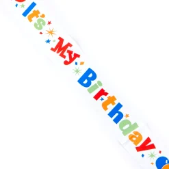 White It's My Birthday Sash
